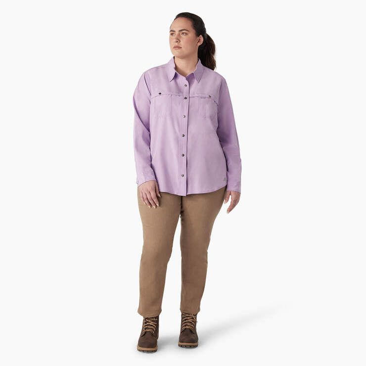 Women's Plus Cooling Roll-Tab Work Shirt - Purple Rose (URD) image number 4
