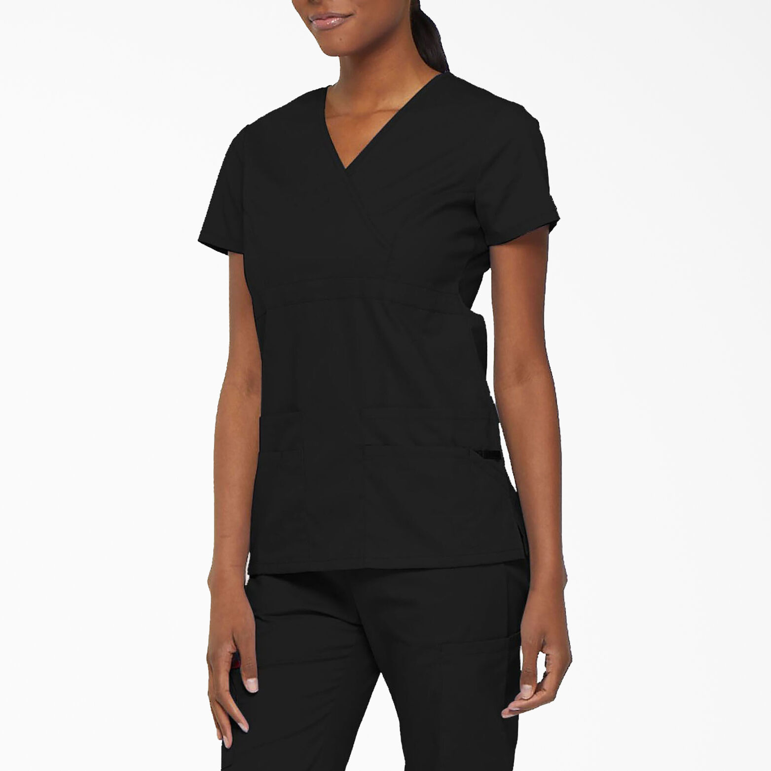 Download Women's EDS Signature Contemporary Fit Mock Wrap Scrub Top ...