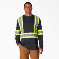 Hi Vis Safety Long Sleeve T-Shirt - Black (BK)