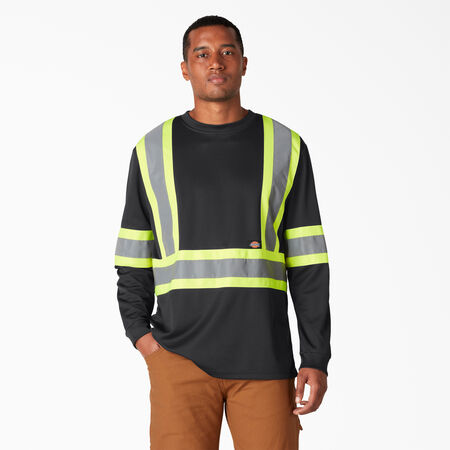 Hi Vis Safety Long Sleeve T-Shirt - Black &#40;BK&#41;