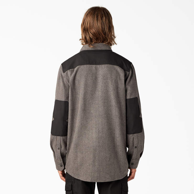 Heavyweight Brawny Flannel Shirt - Gray w/ Black (A1J) image number 2