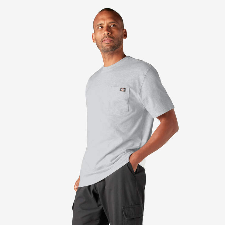 Heavyweight Short Sleeve Pocket T-Shirt - Ash Gray (AG) image number 3