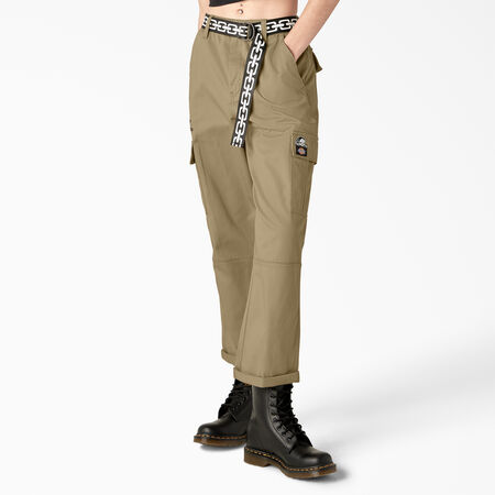 Dickies x Lurking Class Women&rsquo;s Relaxed Fit Cropped Cargo Pants - Khaki &#40;KH&#41;