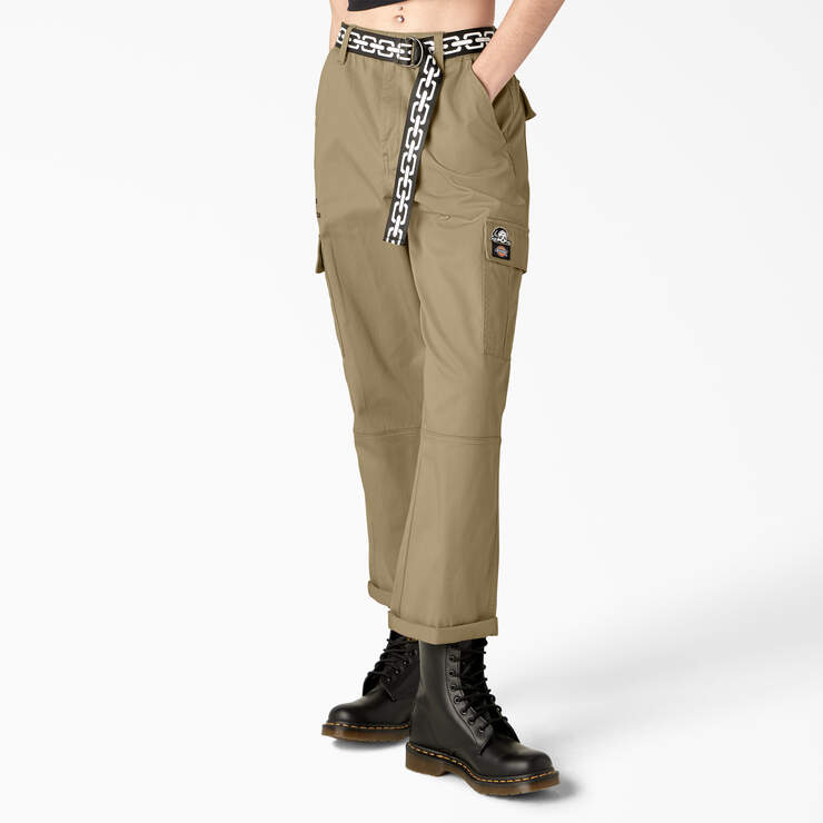 Dickies x Lurking Class Women’s Relaxed Fit Cropped Cargo Pants - Khaki (KH) image number 1