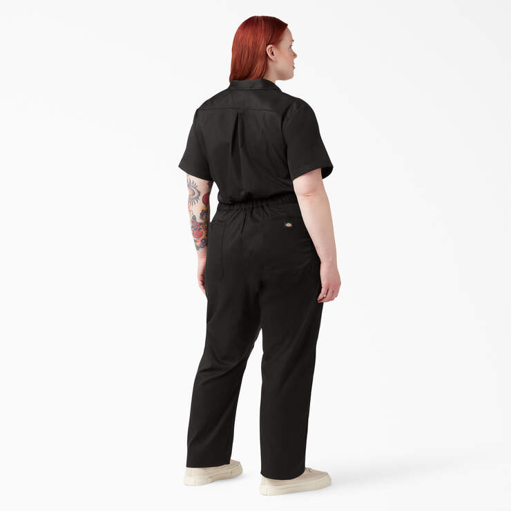 Women's Plus FLEX Cooling Short Sleeve Coveralls - Black (BK) image number 6
