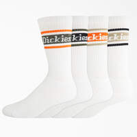 Rugby Stripe Socks, Size 6-12, 4-Pack - White Multi Stripe (WMS)