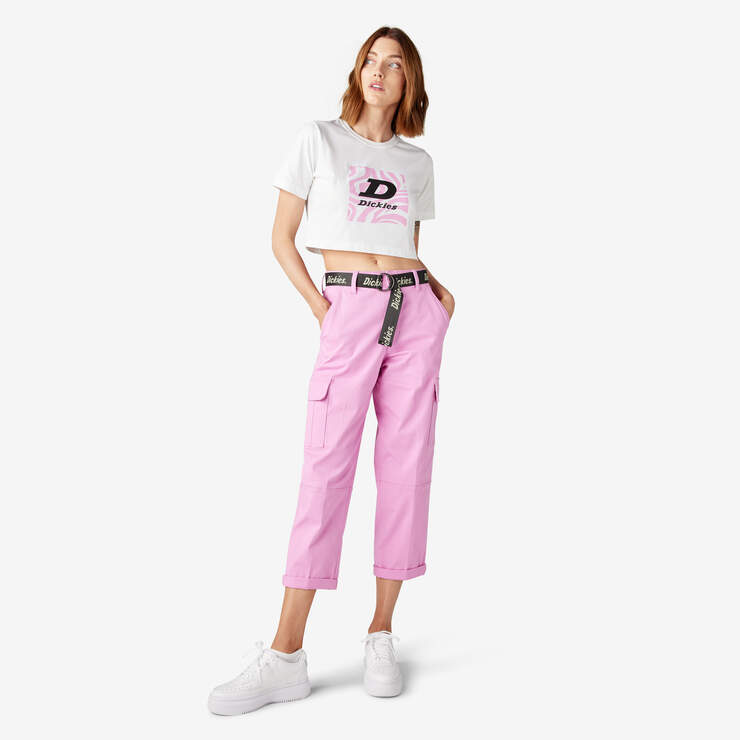 Women's Relaxed Fit Cropped Cargo Pants - Wild Rose (WR2) image number 5