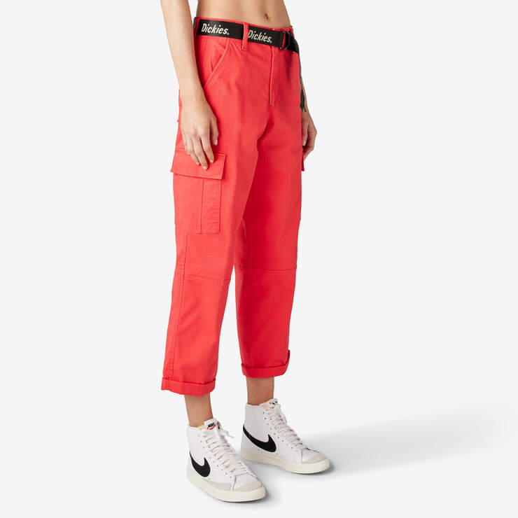 Women's Relaxed Fit Cropped Cargo Pants - Bittersweet (BW2) image number 4