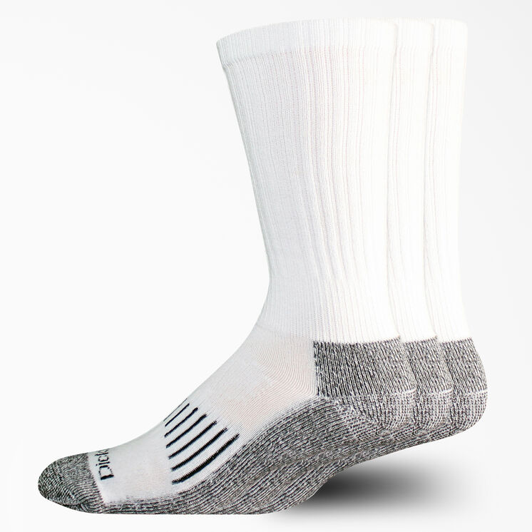 Heavyweight Crew Socks, Size 6-12, 3-Pack - White (WH)