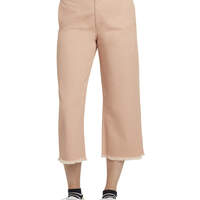 Dickies Girl Juniors' Freyed Hem 23" High Rise Work Cropped Pants - Blush Pink (SH)