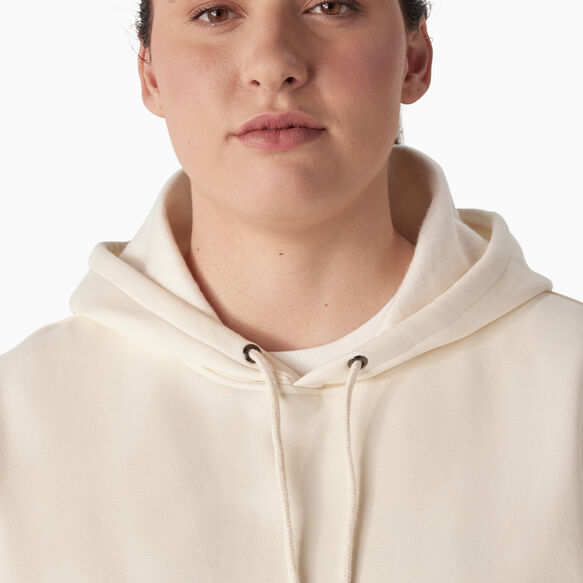 Women&#39;s Plus Heavyweight Logo Sleeve Hoodie - Antique White &#40;AW&#41;