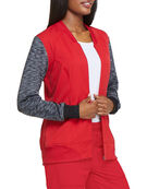 Women&#39;s Dynamix M&eacute;lange Scrub Jacket - Red &#40;RD&#41;