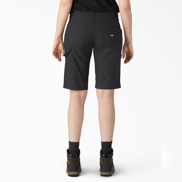 Women&rsquo;s Duck Carpenter Shorts, 11&quot; - Rinsed Black &#40;RBK&#41;