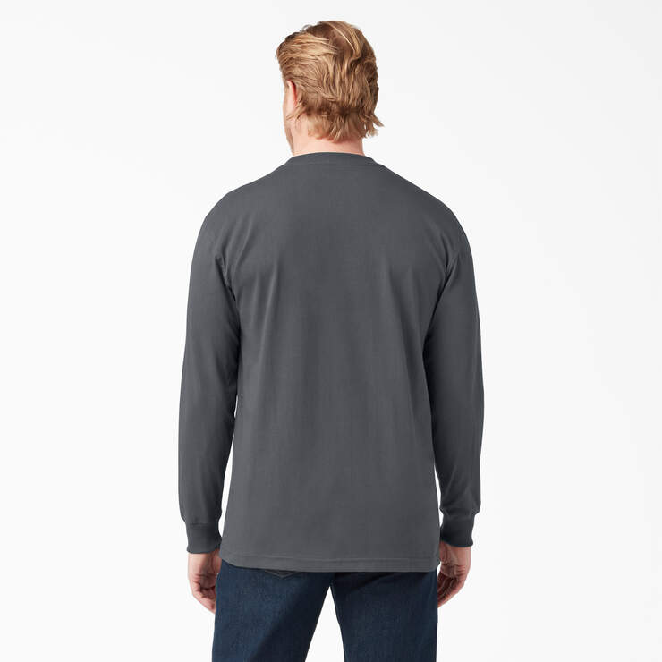 Heavyweight Long Sleeve Pocket T-Shirt - Charcoal Gray (CH) image number 2