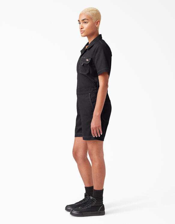 Women&#39;s Ripstop Short Sleeve Coveralls - Rinsed Black &#40;RBKX&#41;