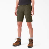 Women's Cooling Slim Fit Cargo Shorts, 10" - Military Green (ML)
