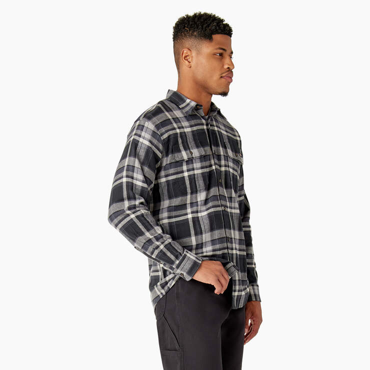 FLEX Long Sleeve Flannel Shirt - Black/Gray Multi Plaid (A1U) image number 4