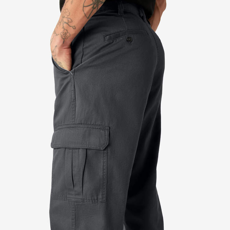 Loose Fit Cargo Pants - Rinsed Charcoal Gray (RCH) image number 9