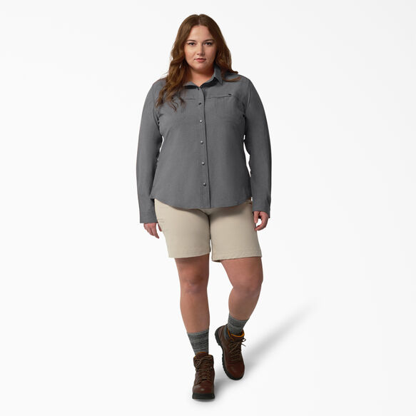 Women&#39;s Plus Cooling Roll-Tab Work Shirt - Graphite Gray &#40;GAD&#41;