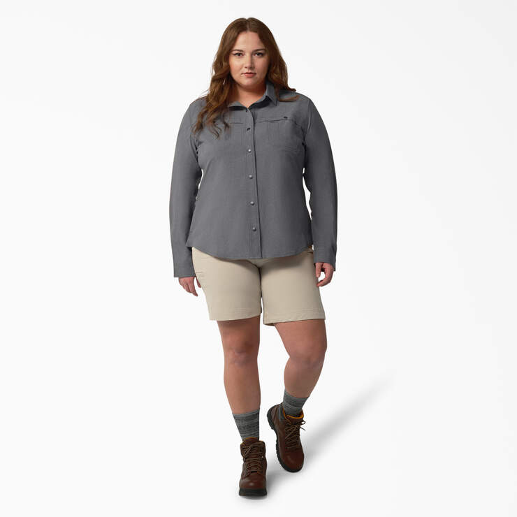 Women's Plus Cooling Roll-Tab Work Shirt - Graphite Gray (GAD) image number 4
