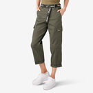 Women&#39;s Cropped Cargo Pants - Olive Green &#40;OG&#41;
