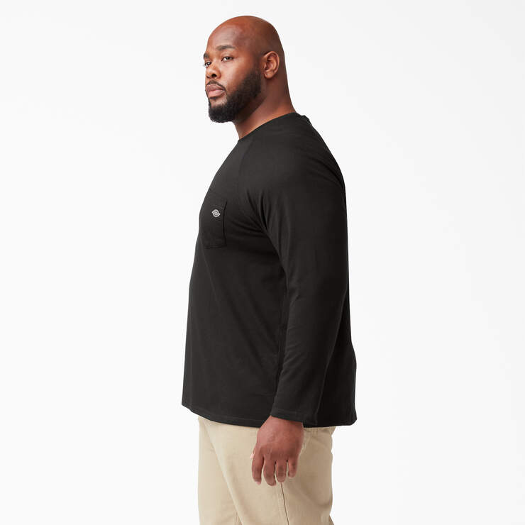Cooling Long Sleeve Pocket T-Shirt - Black (BK) image number 7