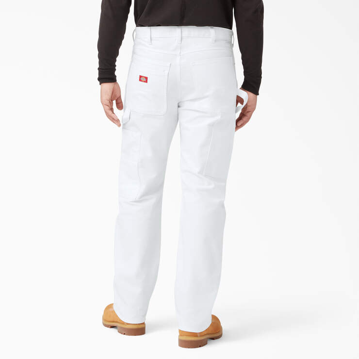 Relaxed Fit Straight Leg Painter's Pants - White (WH) image number 2
