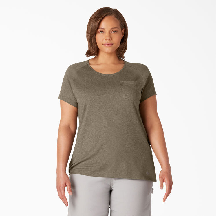 Women&#39;s Plus Cooling Short Sleeve T-Shirt - Military Green Heather &#40;MLD&#41;