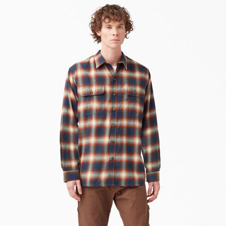 Dickies 1922 Flannel Shirt - Barn Red Dark Navy Plaid &#40;RDV&#41;