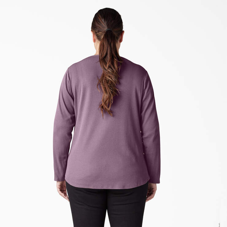 Women's Plus Henley Long Sleeve Shirt - Grapeade (GSD) image number 2