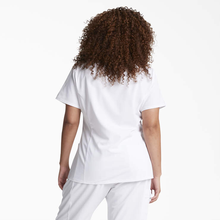 Women's Xtreme Stretch V-Neck Scrub Top - White (DWH) image number 2