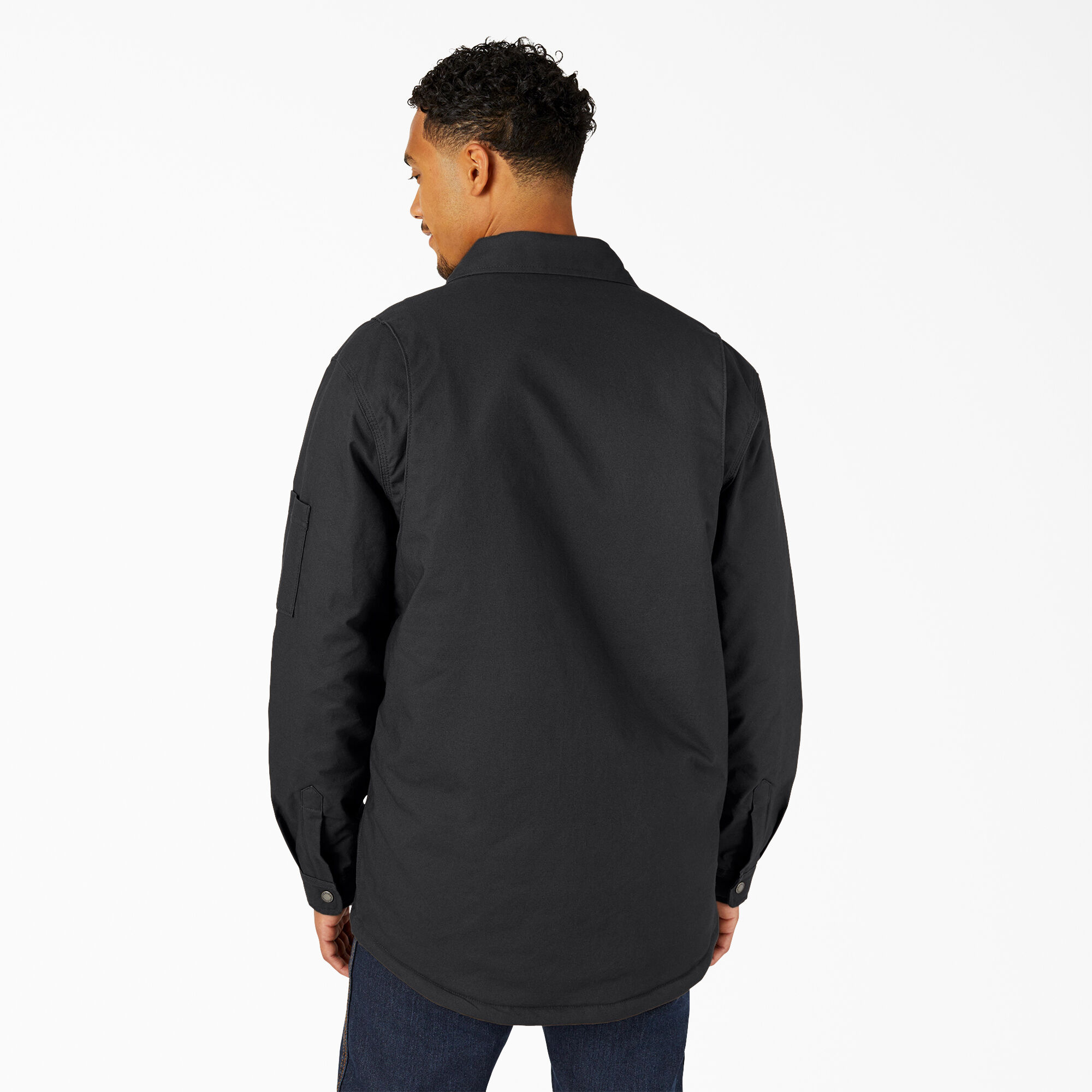 Water Repellent Fleece-Lined Duck Shirt Jacket