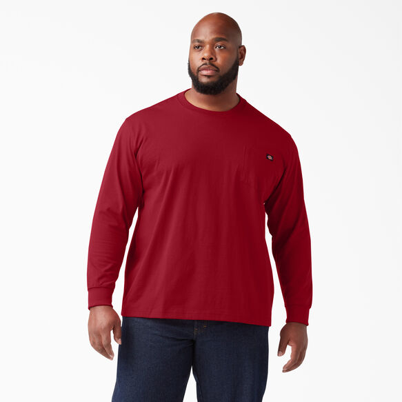 Heavyweight Long Sleeve Pocket T-Shirt - English Red &#40;ER&#41;