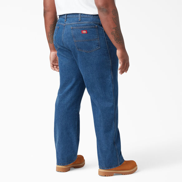 Regular Straight Fit Denim Jeans - Stonewashed Indigo Blue &#40;SNB&#41;