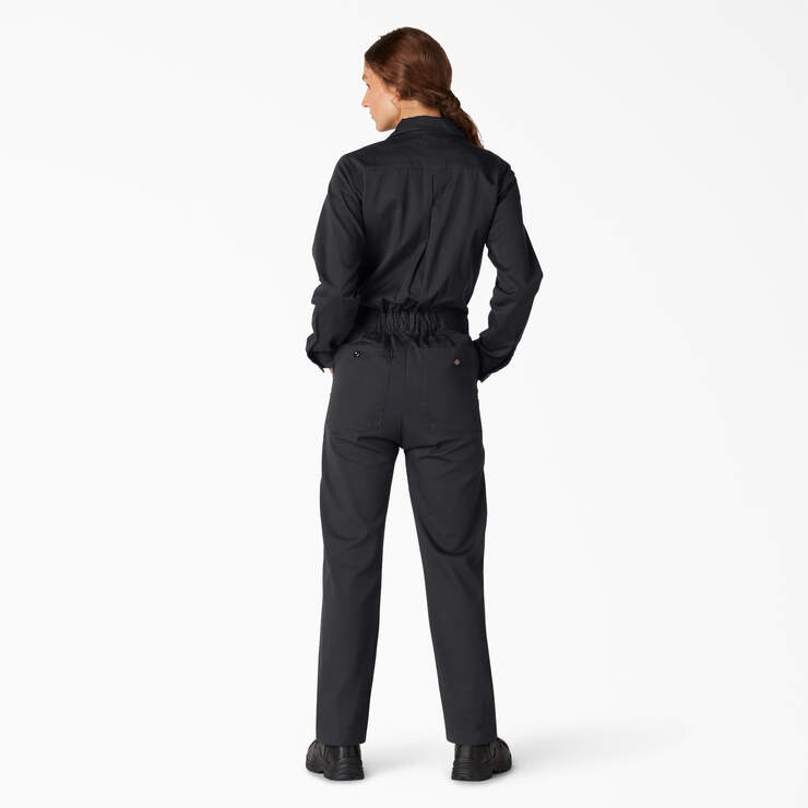 Women's Long Sleeve Coveralls - Black (BK) image number 2