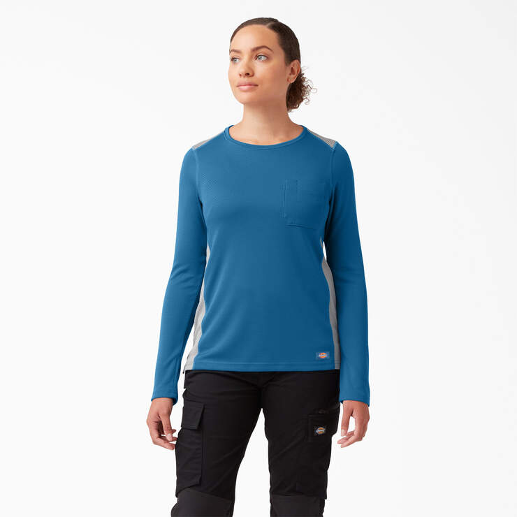 Women's Temp-iQ® 365 Long Sleeve Pocket T-Shirt - Vallarta Blue (V2B) image number 1