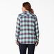 Women&#39;s Plus Size Long Sleeve Plaid Flannel Shirt - Ombre Red Blue &#40;EP2&#41;