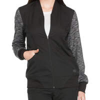 Women's Dynamix Mélange Scrub Jacket - Black (BLK)