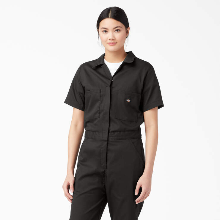 Women's FLEX Cooling Short Sleeve Coveralls - Black (BK) image number 4