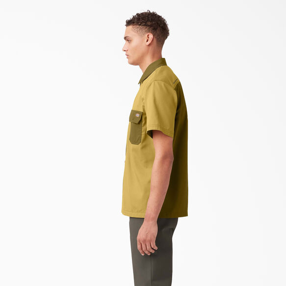 Short Sleeve Button Down Work Shirt - Rinsed Military/Moss Green &#40;R2G&#41;