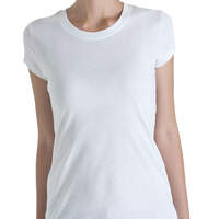 Dickies Girl Juniors' Short Sleeve Crew Neck T-Shirt - White (WHT)