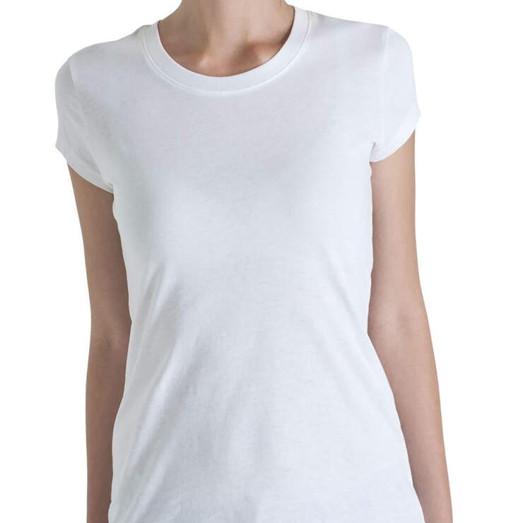 Dickies Girl Juniors' Short Sleeve Crew Neck T-Shirt - White (WHT) image number 1