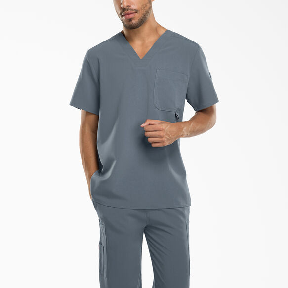Men's Xtreme Stretch V-Neck Scrub Top - Pewter Gray (PEW)