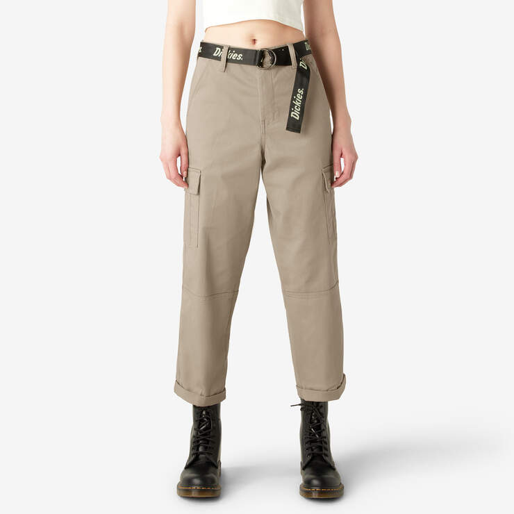 Women's Relaxed Fit Cropped Cargo Pants - Desert Sand (DS) image number 1