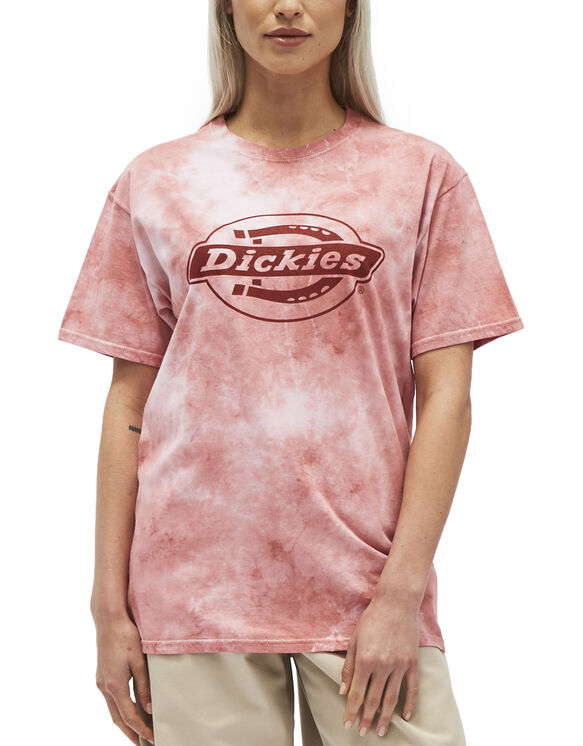 Dickies Girl Juniors' Vintage Tie-Dye Short Sleeve T-Shirt - Dark Red (OD)