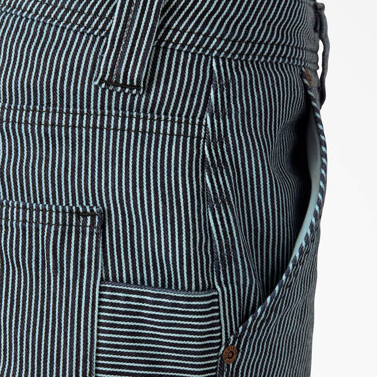 Women's FLEX Relaxed Fit Hickory Stripe Carpenter Pants - Rinsed Hickory Stripe (RHS) image number 6