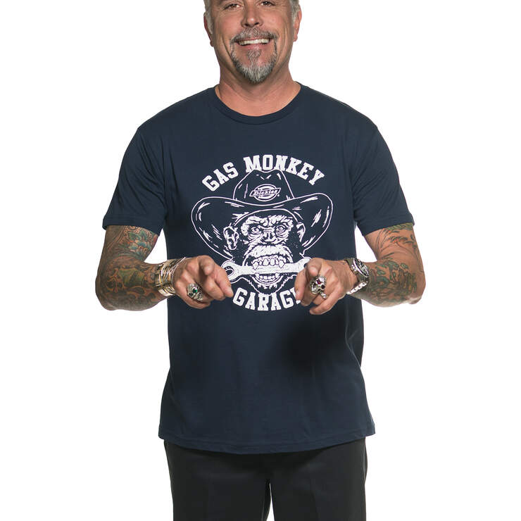 Gas Monkey® Head Graphic T-Shirt - Navy Blue (NVY) image number 1