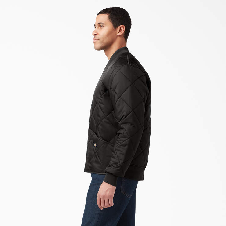 Diamond Quilted Jacket - Black (BK) image number 3