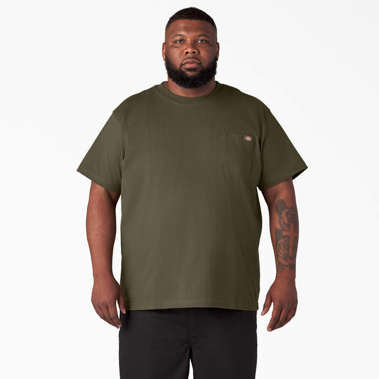 Heavyweight Short Sleeve Pocket T-Shirt - Military Green (ML) image number 5