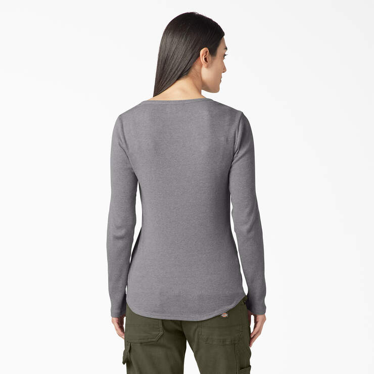 Women's Henley Long Sleeve Shirt - Graphite Gray (GAD) image number 2